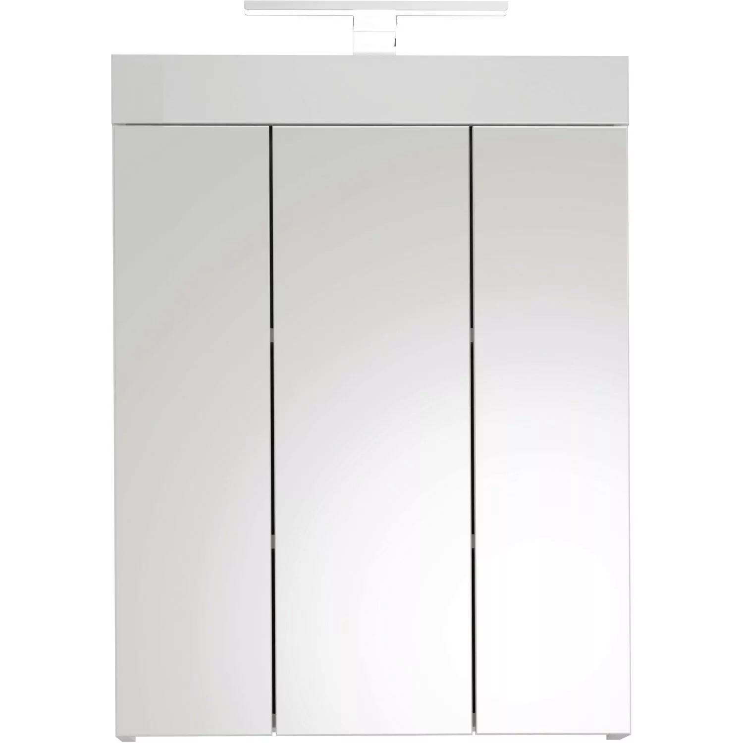 Spiegelschrank Snow Hochglanz Weiß 60 cm dreitürig inkl. Beleuchtung günstig online kaufen