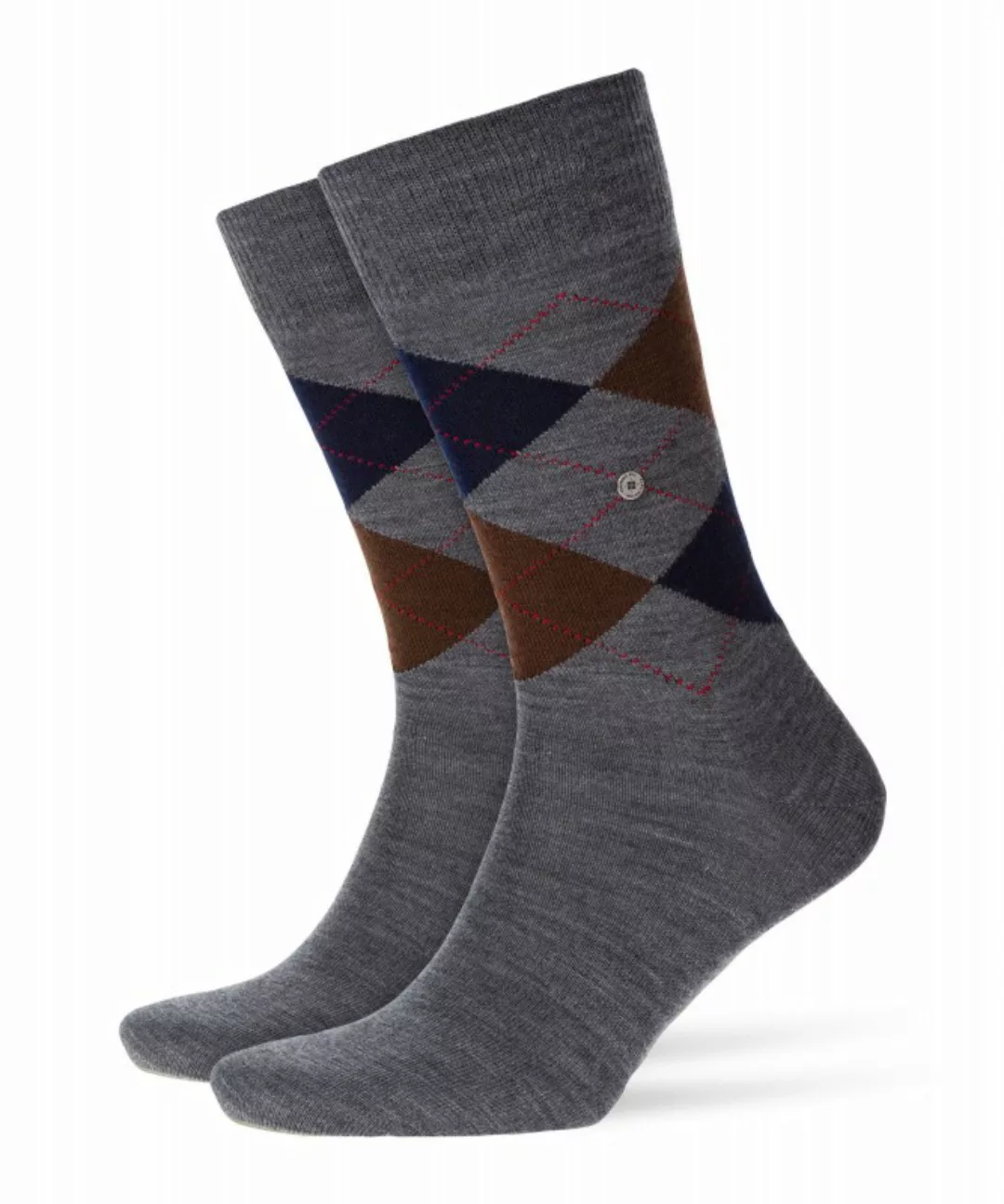 Burlington Socken Grau mit Argyle-Muster günstig online kaufen