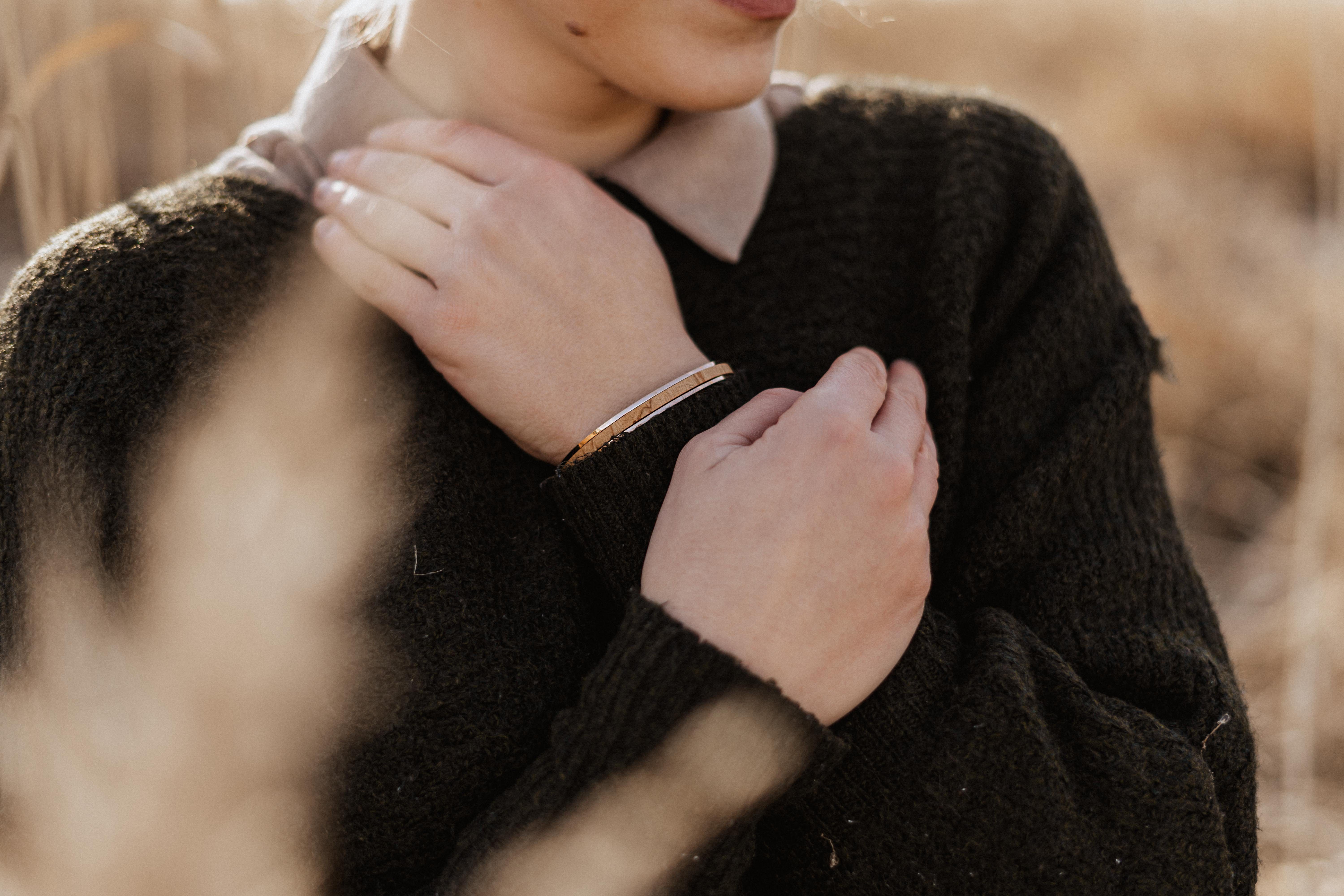 NaturSchatulle Armreif Shine (Holzschmuck), Silber, Rosegold, günstig online kaufen
