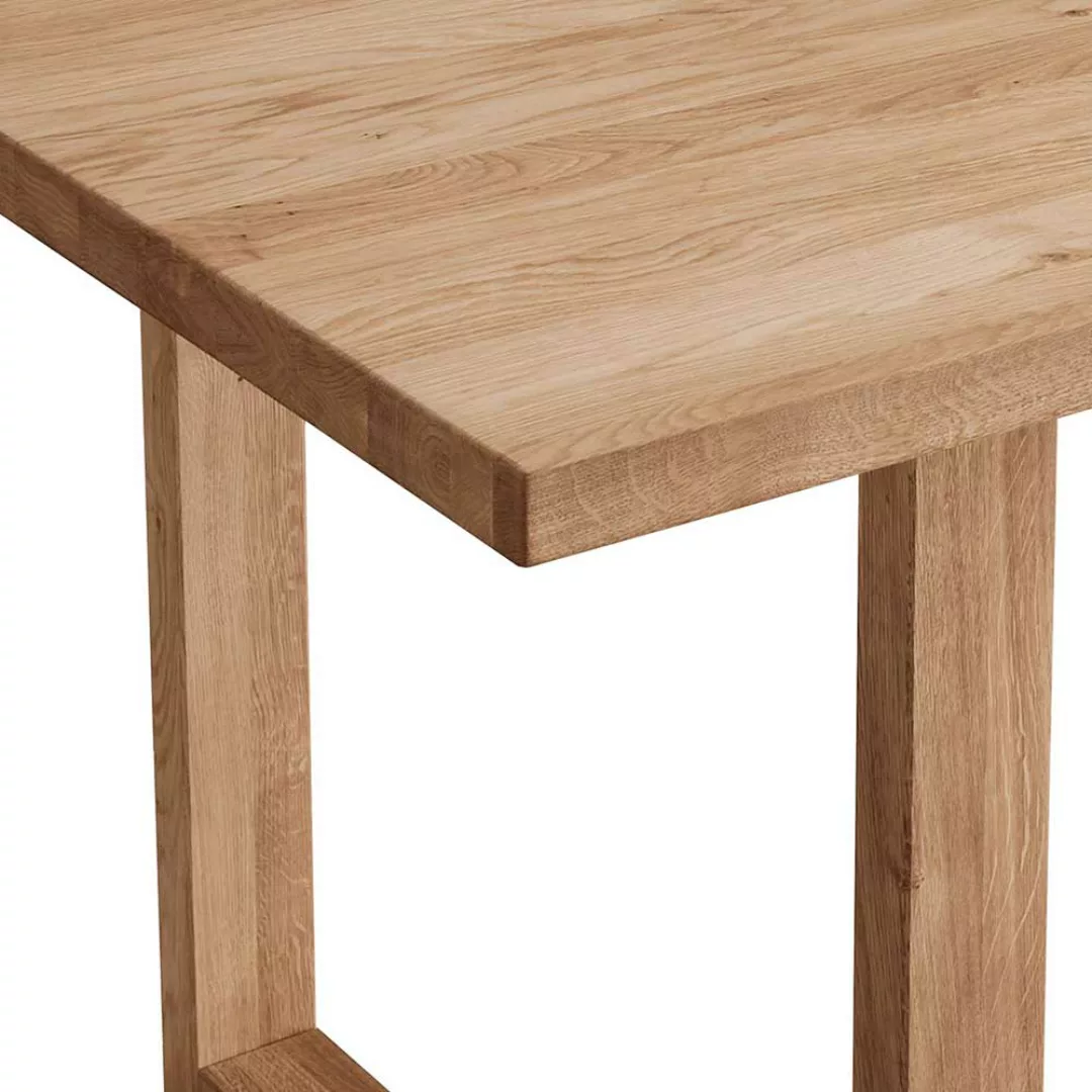 Massivholztisch aus Wildeiche geölt Bügelgestell günstig online kaufen