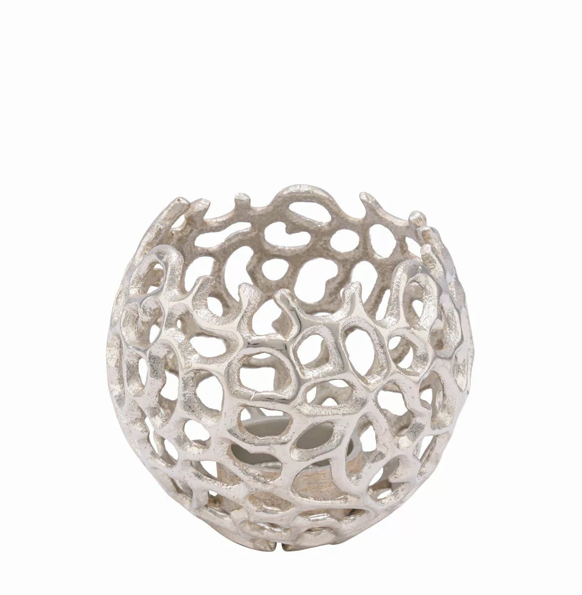 Spetebo Kerzenhalter Aluminium Design Kerzenschale silber günstig online kaufen