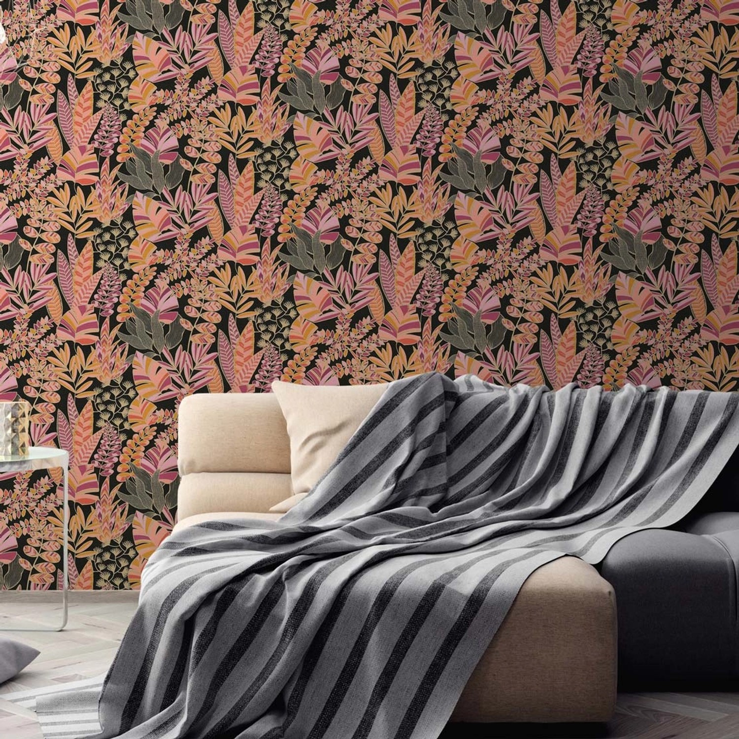 Bricoflor Mustertapete für Schlafzimmer und Wohnzimmer Blätter Tapete Blau günstig online kaufen