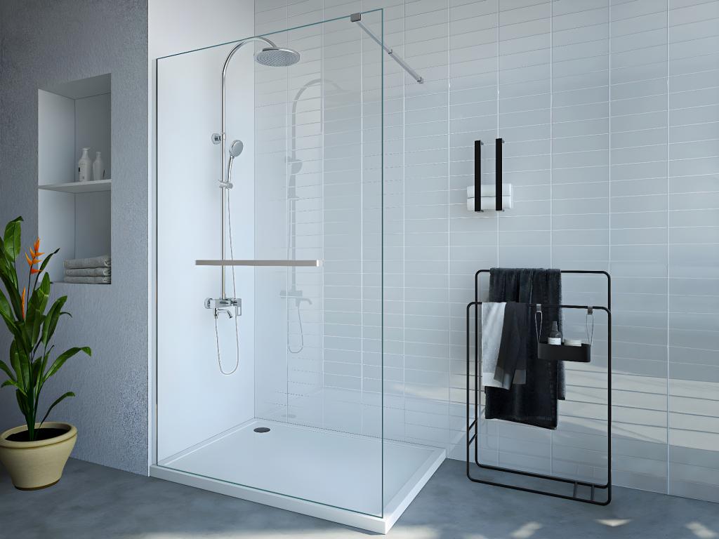 Duschtrennwand Seitenwand italienische Dusche mit Handtuchhalter - 120 x 20 günstig online kaufen