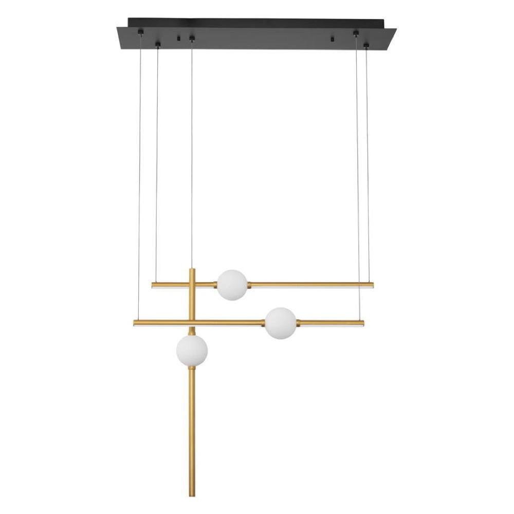 LED Pendelleuchte Acrobat in Gold und Weiß 3x 8,66W 2541,99lm günstig online kaufen