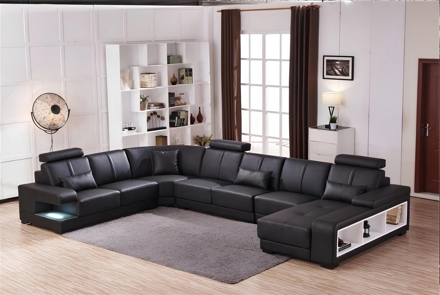 Xlmoebel Ecksofa Wohnlandschaft in U-Form mit XXL-Abmessungen, Ecksofa, Sof günstig online kaufen