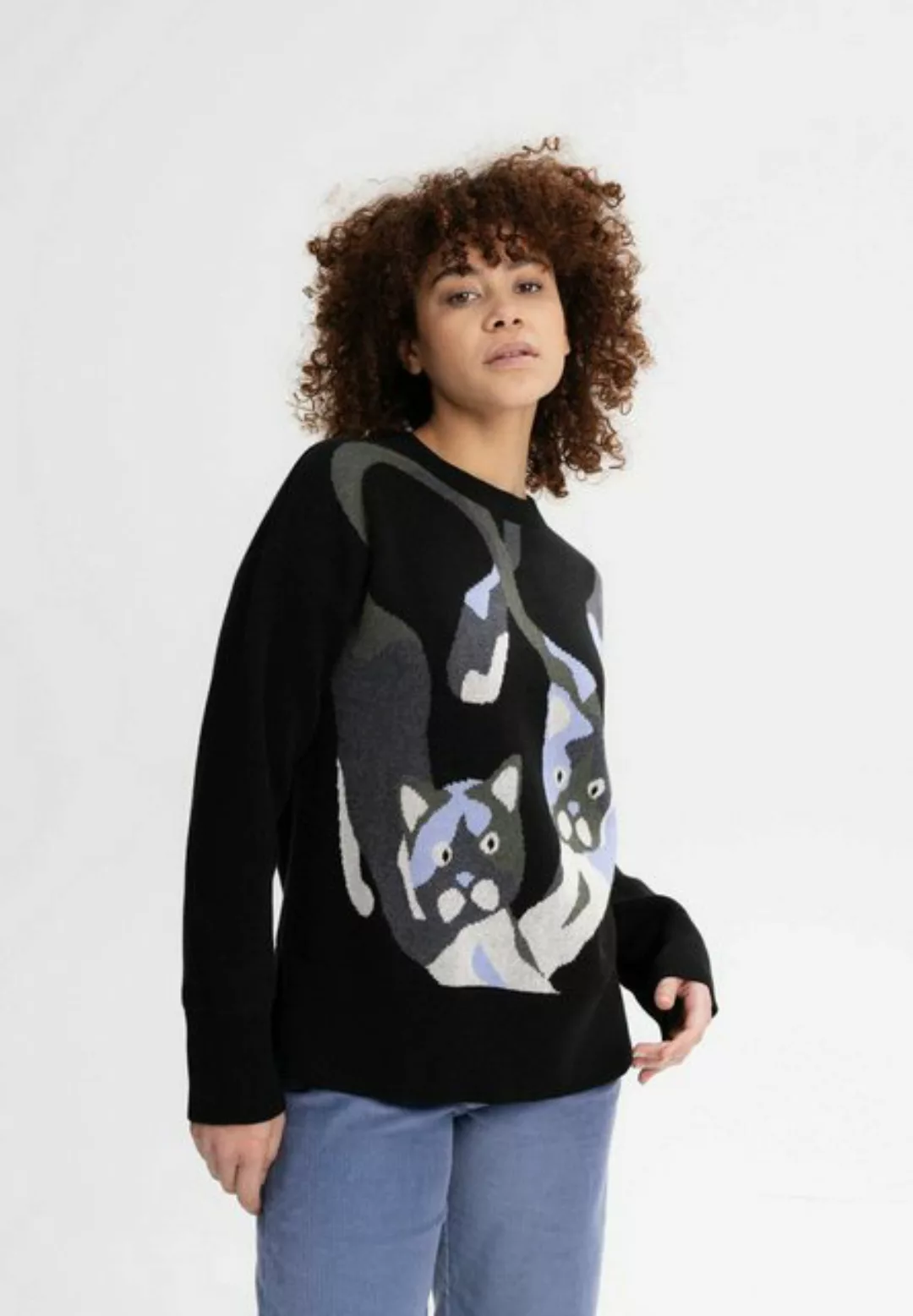 MELA Strickpullover Jacquard Strickpullover FAIZA Seitenschlitze günstig online kaufen