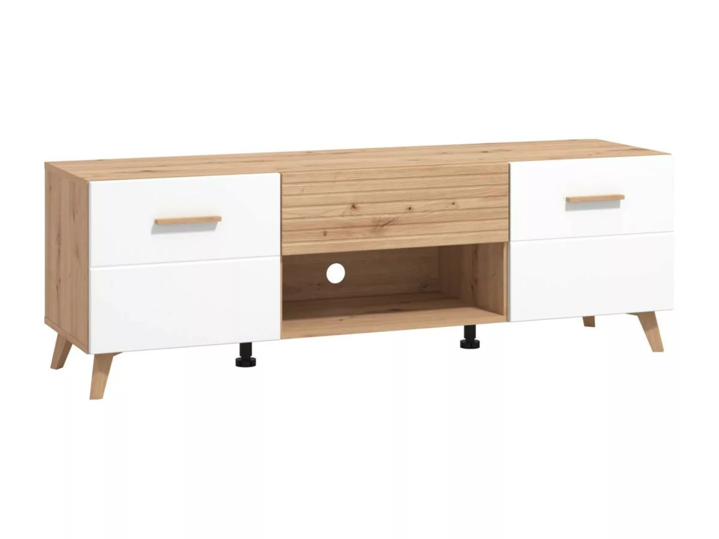 TV-Möbel mit 2 Türen, 1 Schublade & 1 Regalfach - MDF - Holzfarben hell & W günstig online kaufen