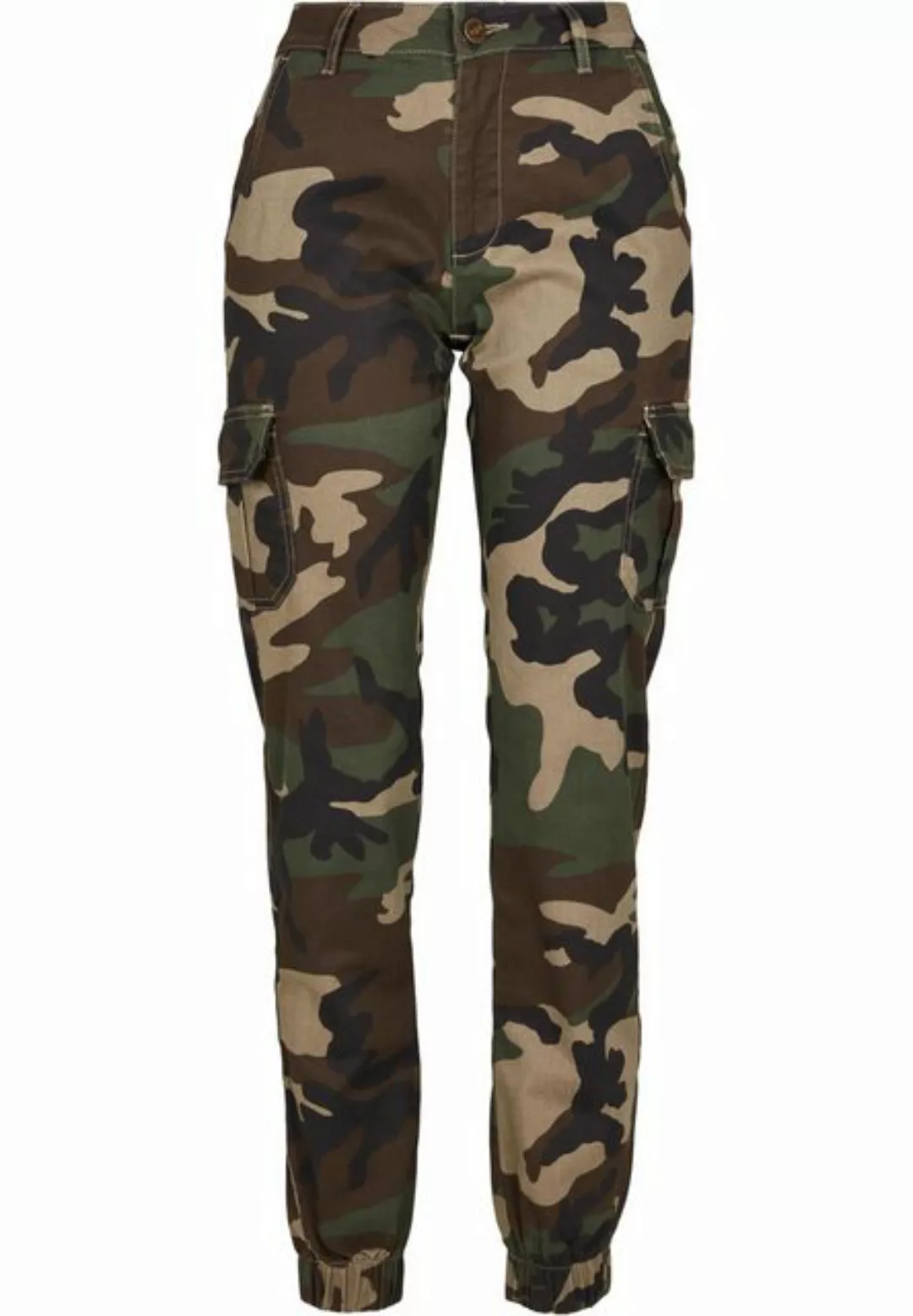 URBAN CLASSICS Cargohose TB3047 - Ladies High Waist Camo Cargo Pants woodca günstig online kaufen