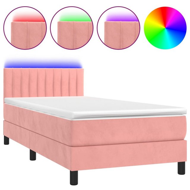 vidaXL Boxspringbett Bett Boxspringbett mit Matratze & LED Samt (80 x 200 c günstig online kaufen