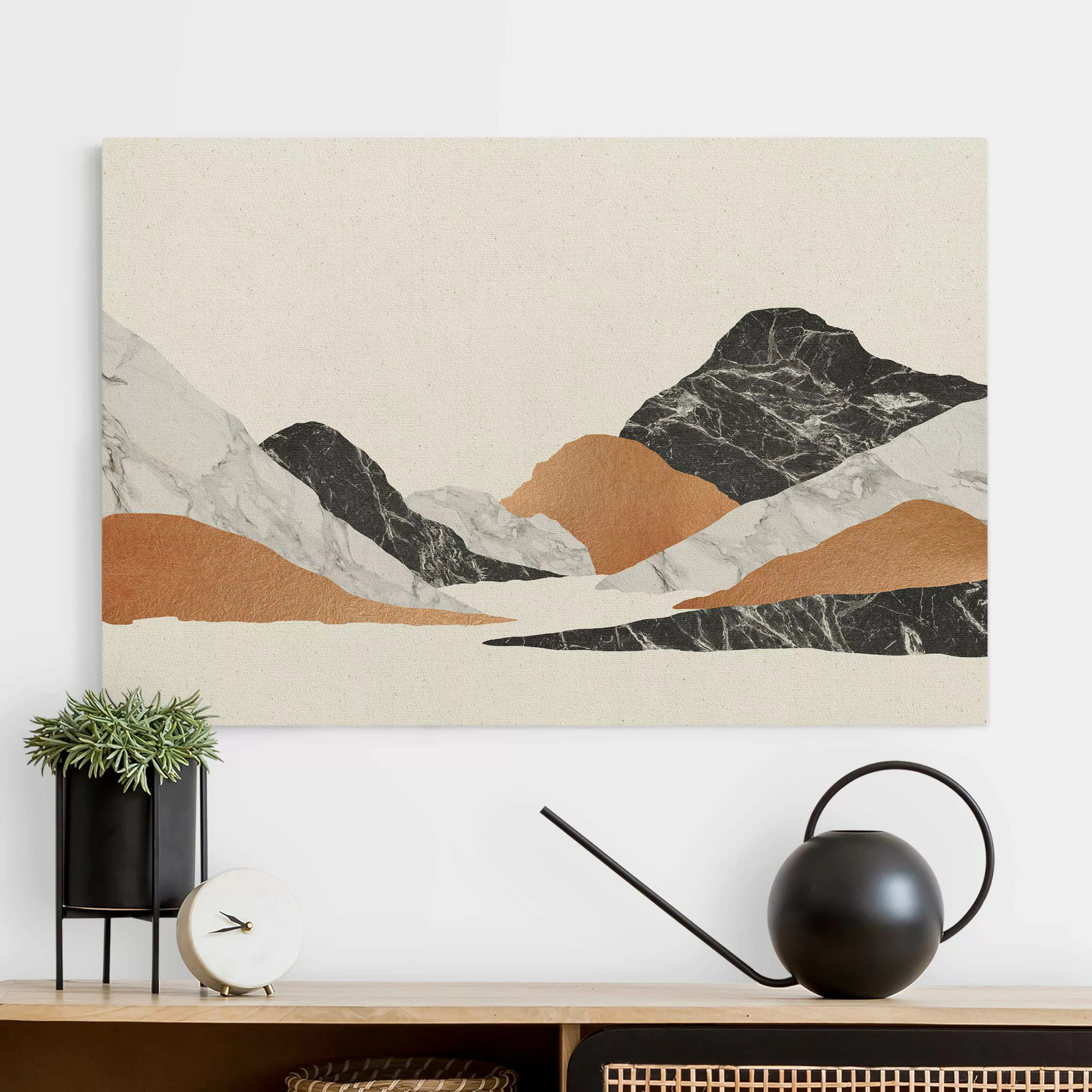 Leinwandbild auf Naturcanvas Landschaft in Marmor und Kupfer II günstig online kaufen