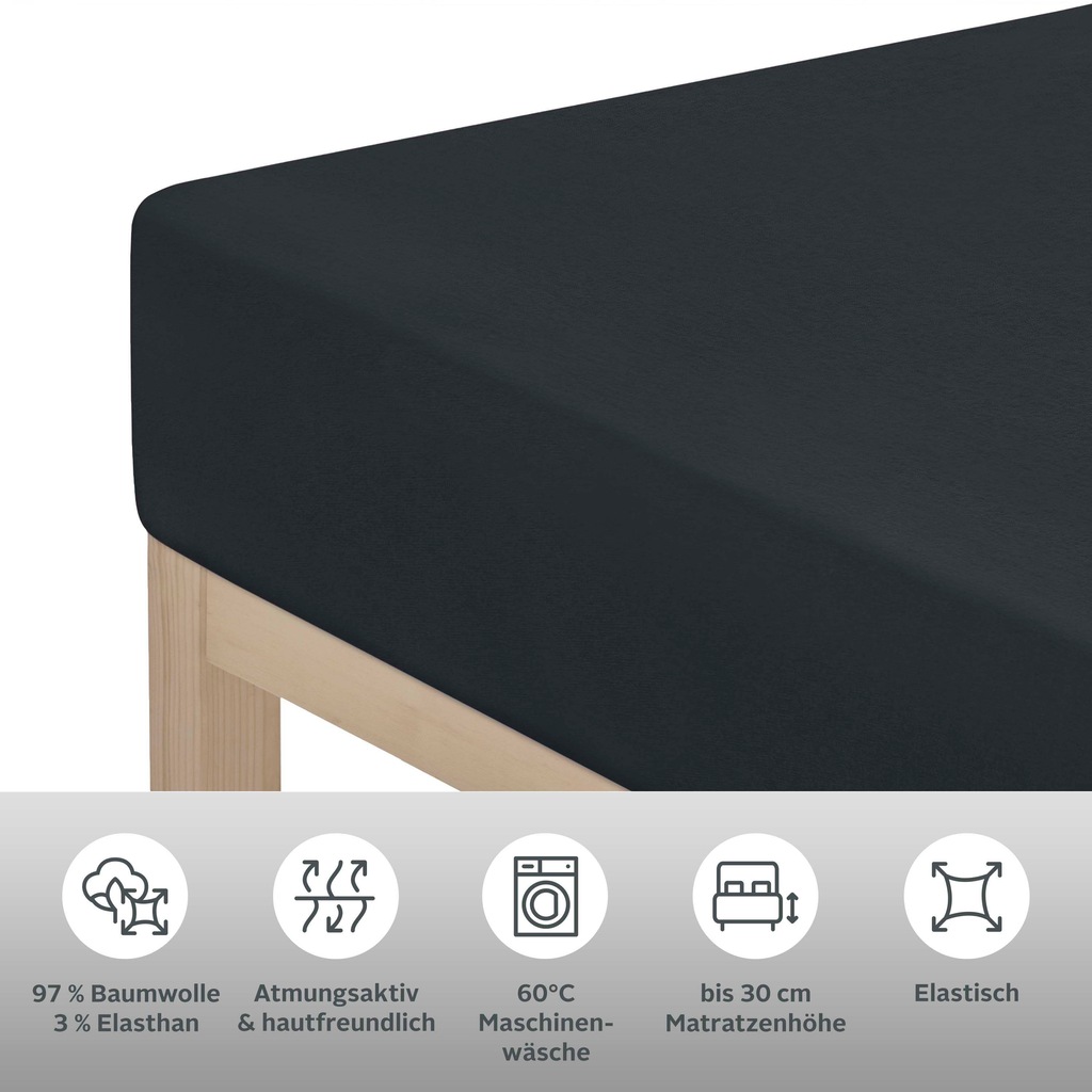 Leonique Spannbettlaken »Malia in Gr. 90x200, 140x200 oder 180x200 cm«, aus günstig online kaufen