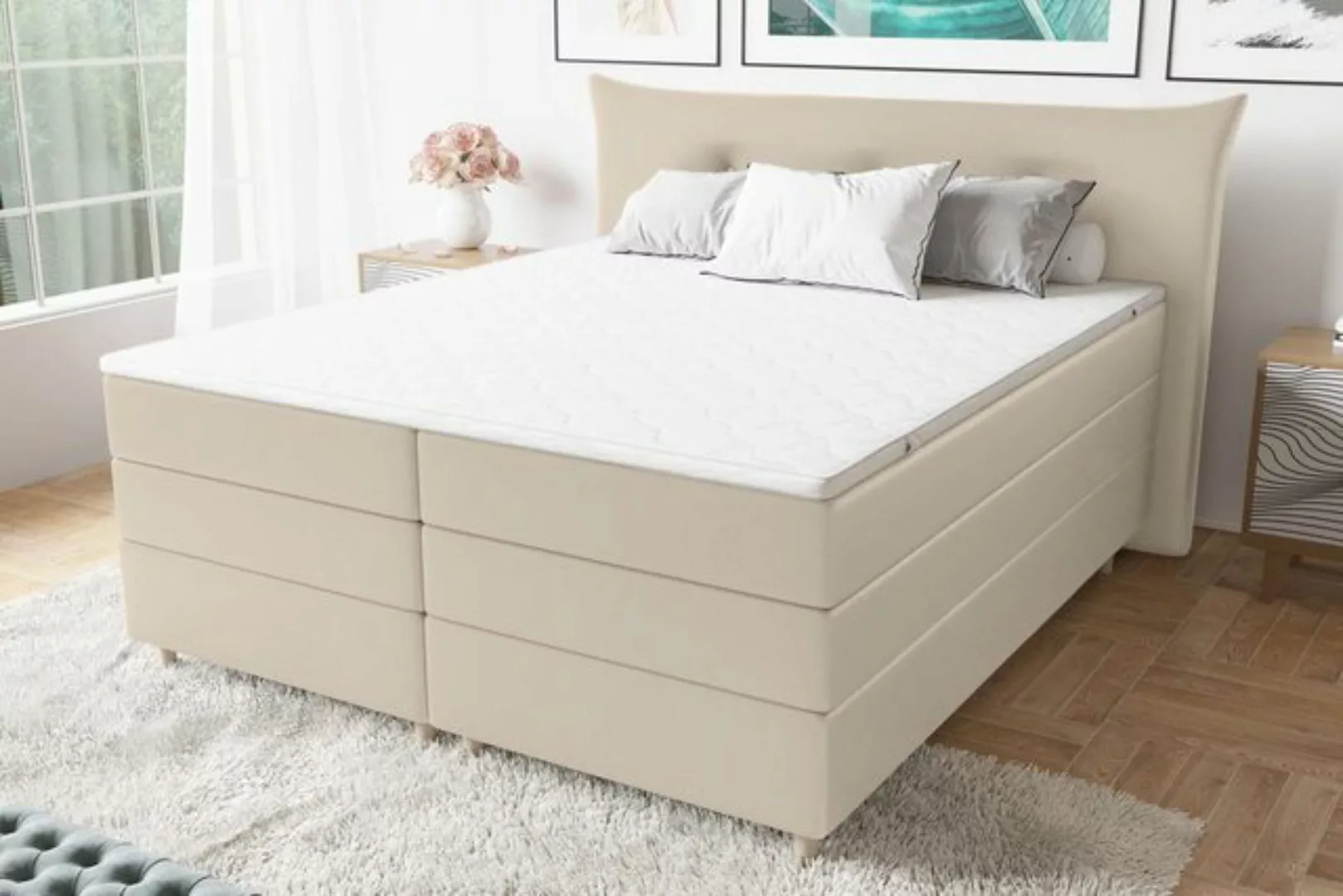 Stylefy Boxspringbett Zeus (Schlafzimmerbett, Bett), Knopfheftung günstig online kaufen