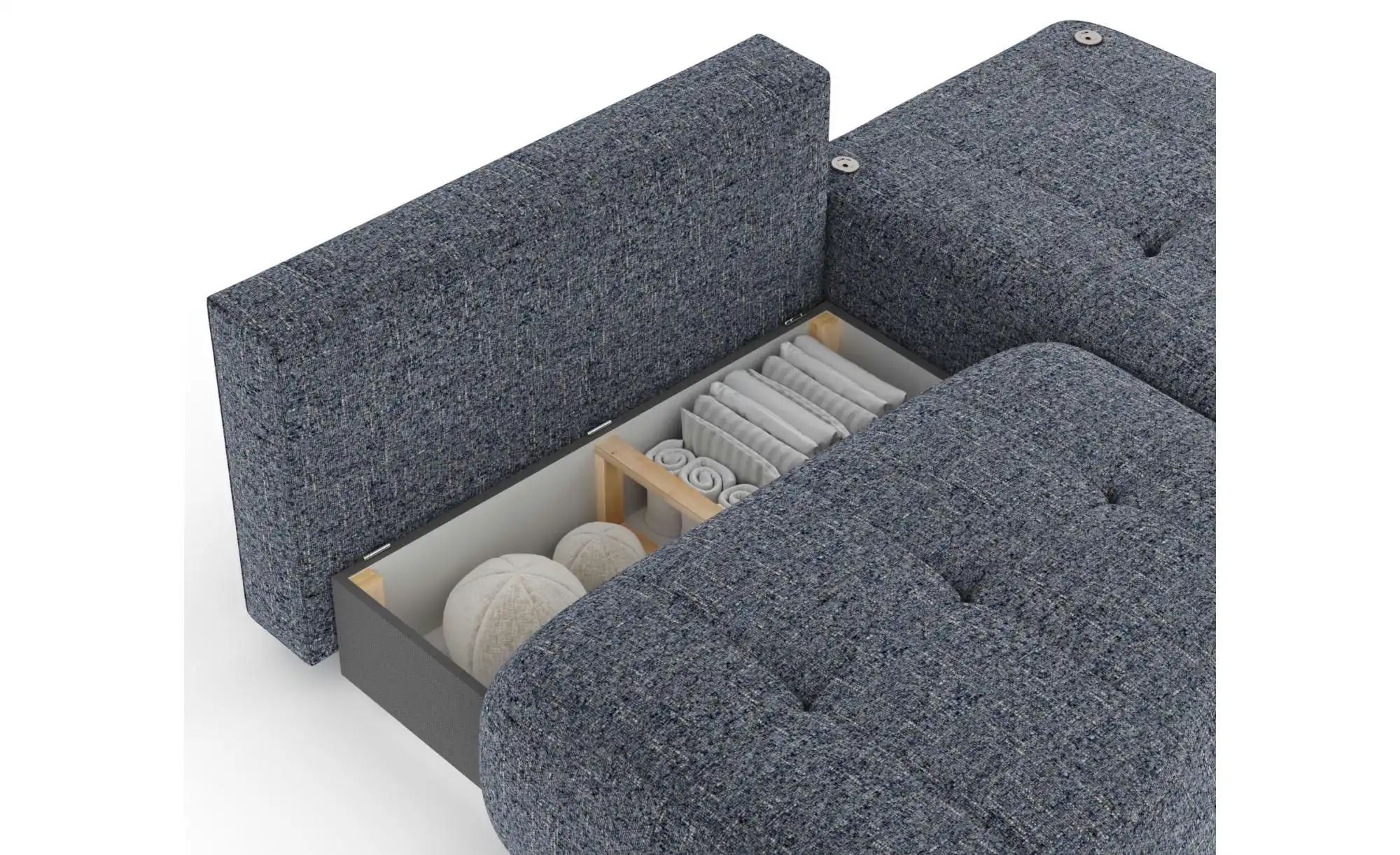 Ecksofa  Batu ¦ blau ¦ Maße (cm): B: 223 H: 100 Polstermöbel > Sofas > Ecks günstig online kaufen