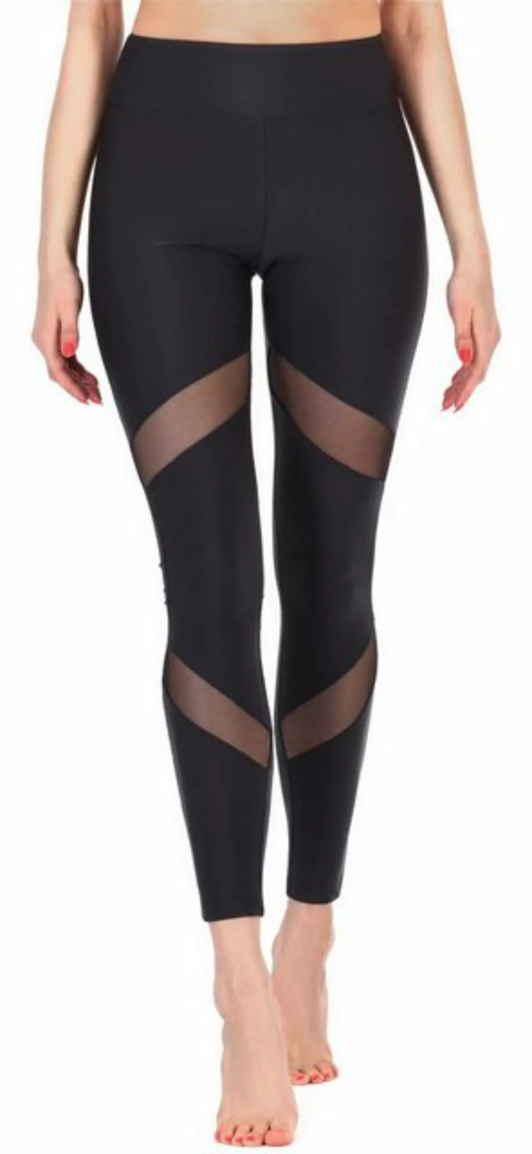Merry Style Leggings Damen Tights Lange Sporthose MS10-233 (1-tlg) mit Netz günstig online kaufen