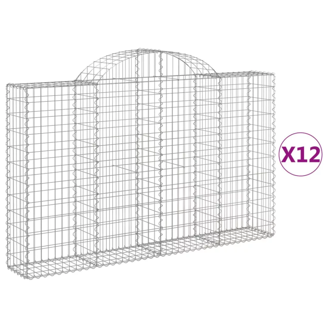 Vidaxl Gabionen Mit Hochbogen 12stk. 200x30x120/140cm Verzinktes Eisen günstig online kaufen