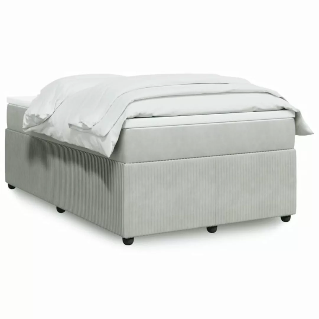 vidaXL Bettgestell Boxspringbett mit Matratze Hellgrau 120x200 cm Samt Bett günstig online kaufen