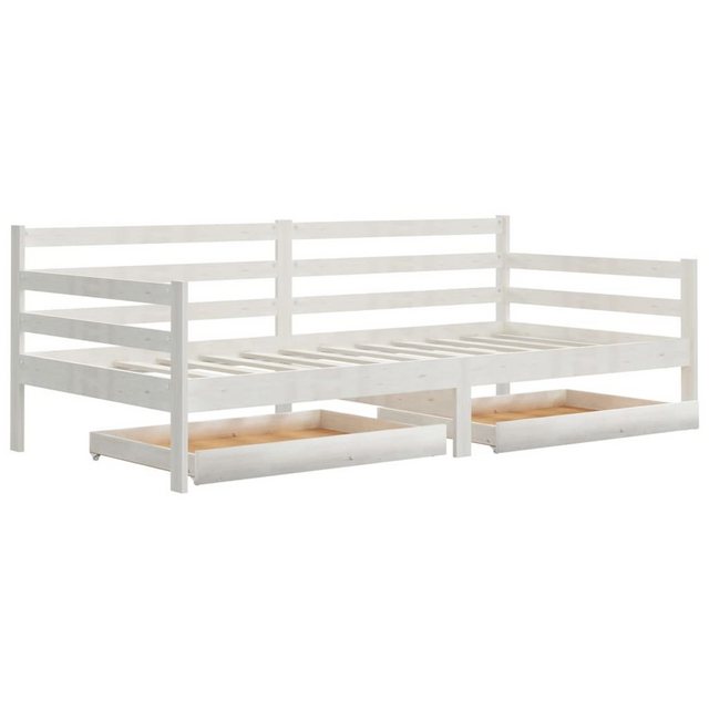 furnicato Bett Tagesbett mit Schubladen 90x200 cm Weiß Massivholz Kiefer (1 günstig online kaufen