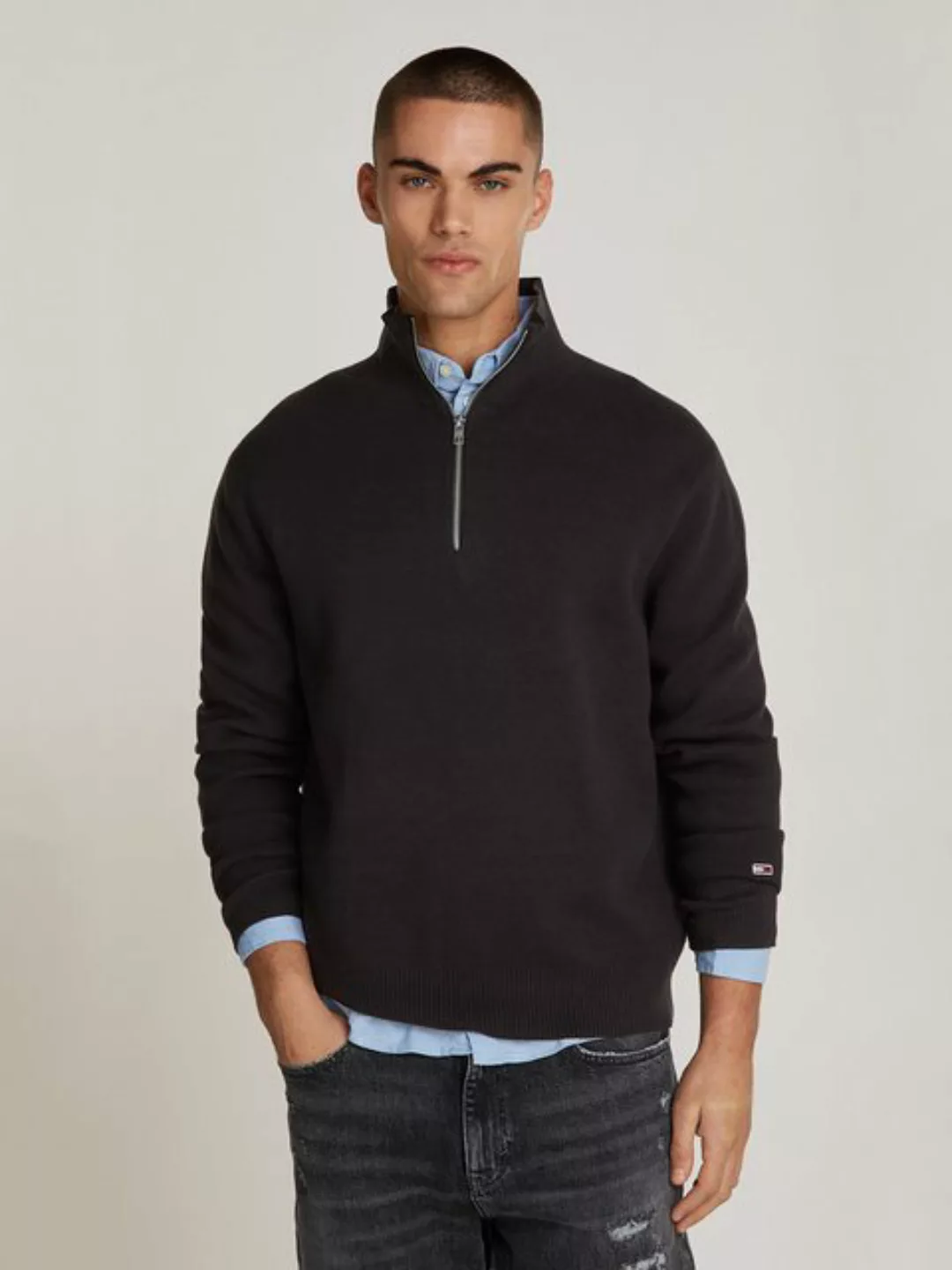 Tommy Jeans Strickpullover "TJM REG HALF ZIP SWEATER", mit bestickten Marke günstig online kaufen