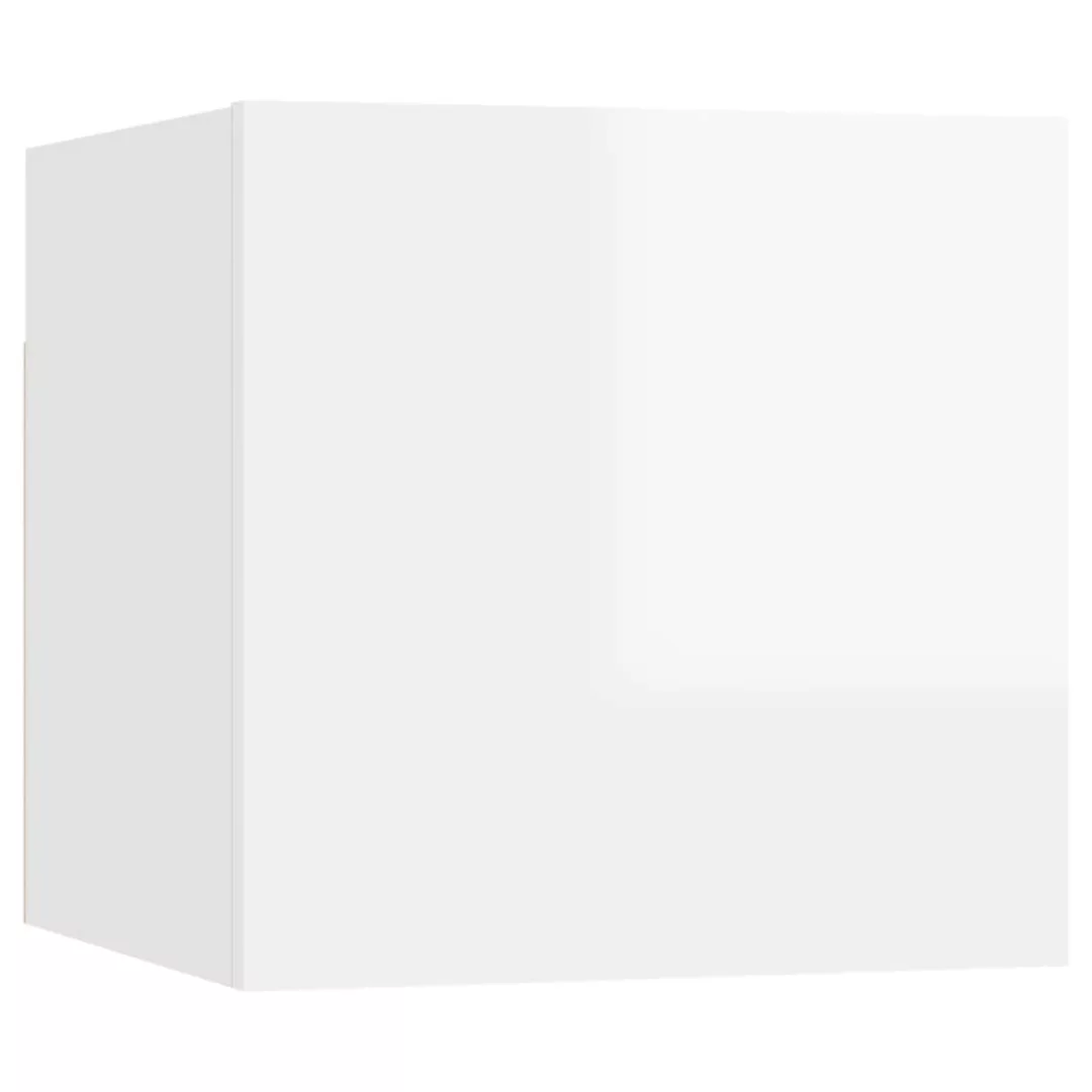 Nachttisch Hochglanz-weiß 30,5x30x30 Cm Spanplatte günstig online kaufen