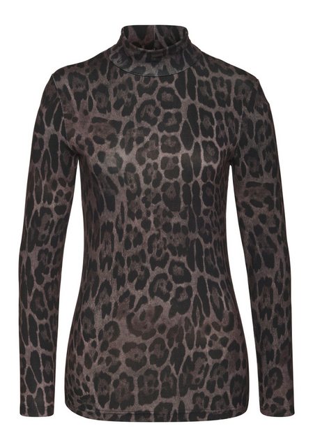 LASCANA Rollkragenshirt mit Animalprint, Jerseyshirt, modisches Basic günstig online kaufen