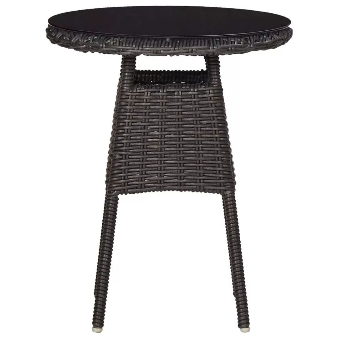 3-tlg. Garten-bistro-set Mit Auflagen Poly Rattan Schwarz günstig online kaufen