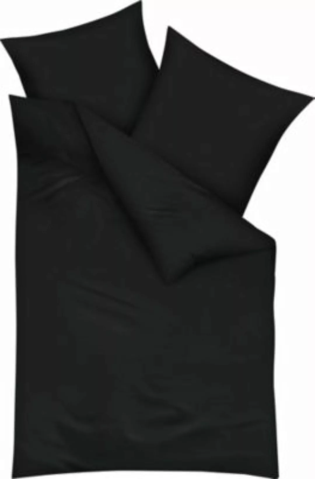 Kaeppel Bettwäsche Mako-Satin schwarz Gr. 155 x 220 + 80 x 80 günstig online kaufen