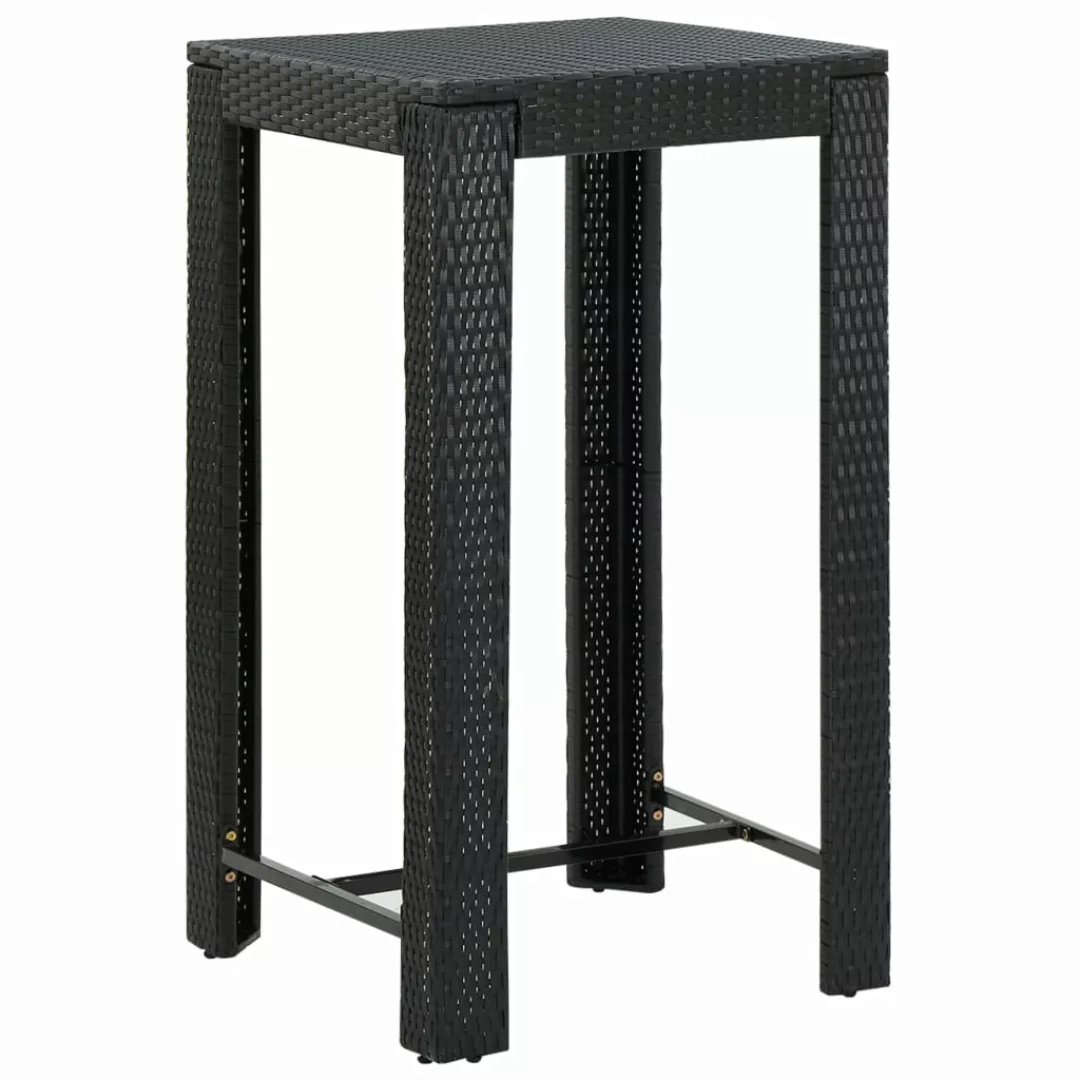 Garten-bartisch Schwarz 60,5x60,5x110,5 Cm Poly Rattan günstig online kaufen