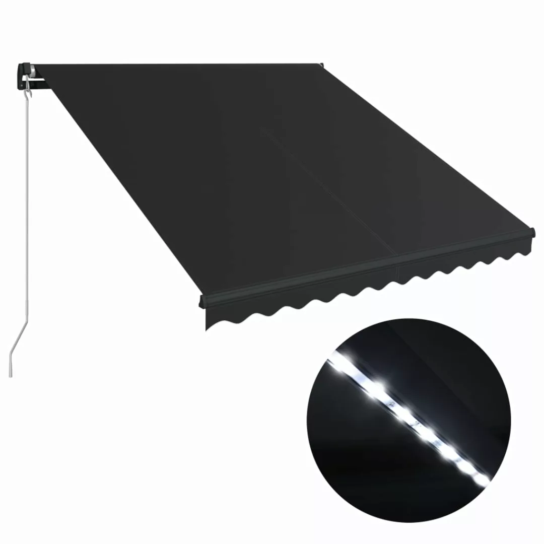 Einziehbare Markise Mit Led Handbetrieben 300x250 Cm Anthrazit günstig online kaufen