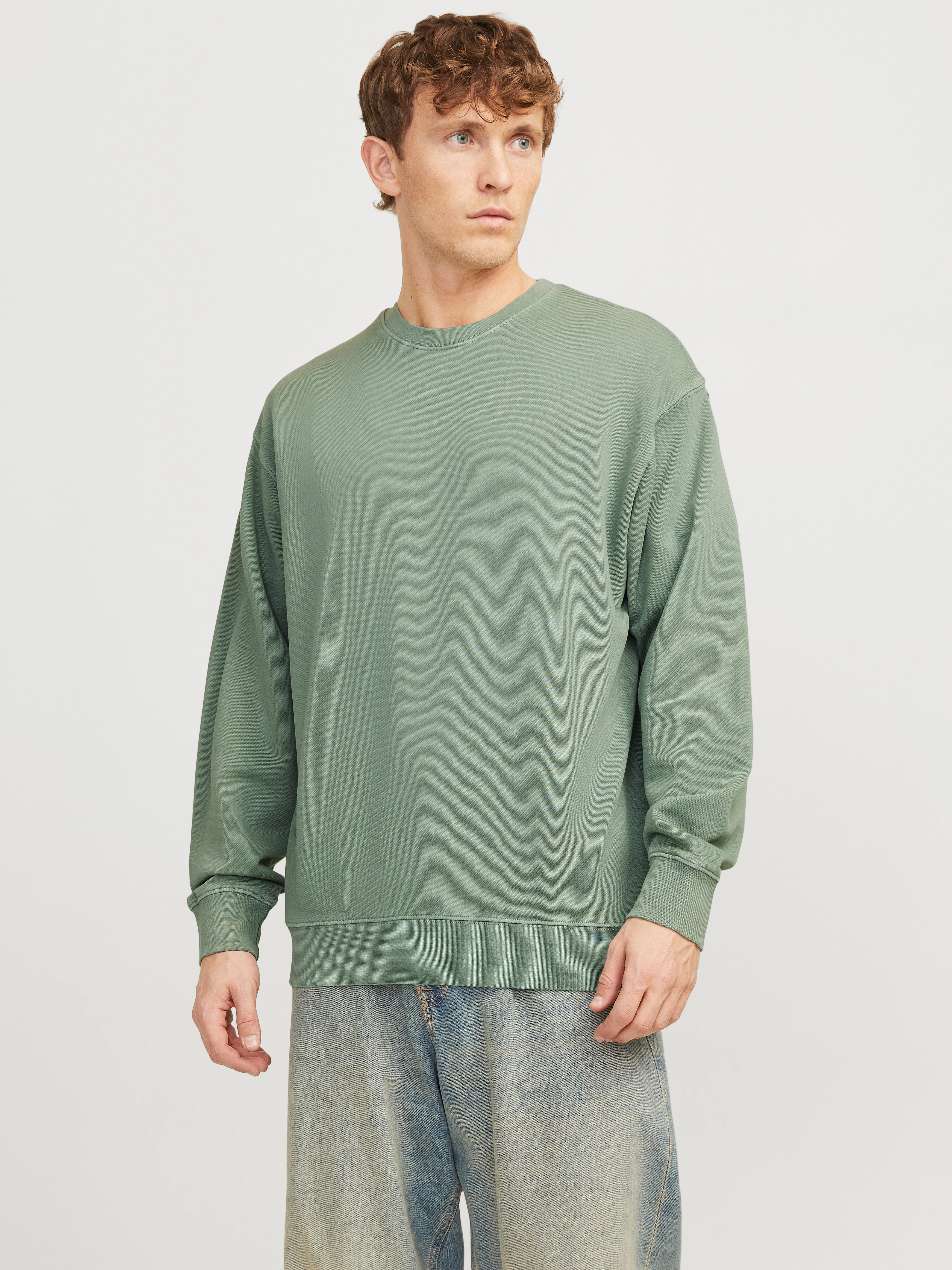 Jack & Jones Sweatshirt "JJECHARGE FADED SWEAT CREW NECK NOOS", mit Rippbün günstig online kaufen