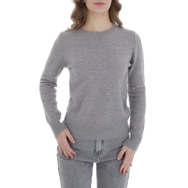 Ital-Design Strickpullover Damen Freizeit (88578855) Strass Stretch Strickp günstig online kaufen