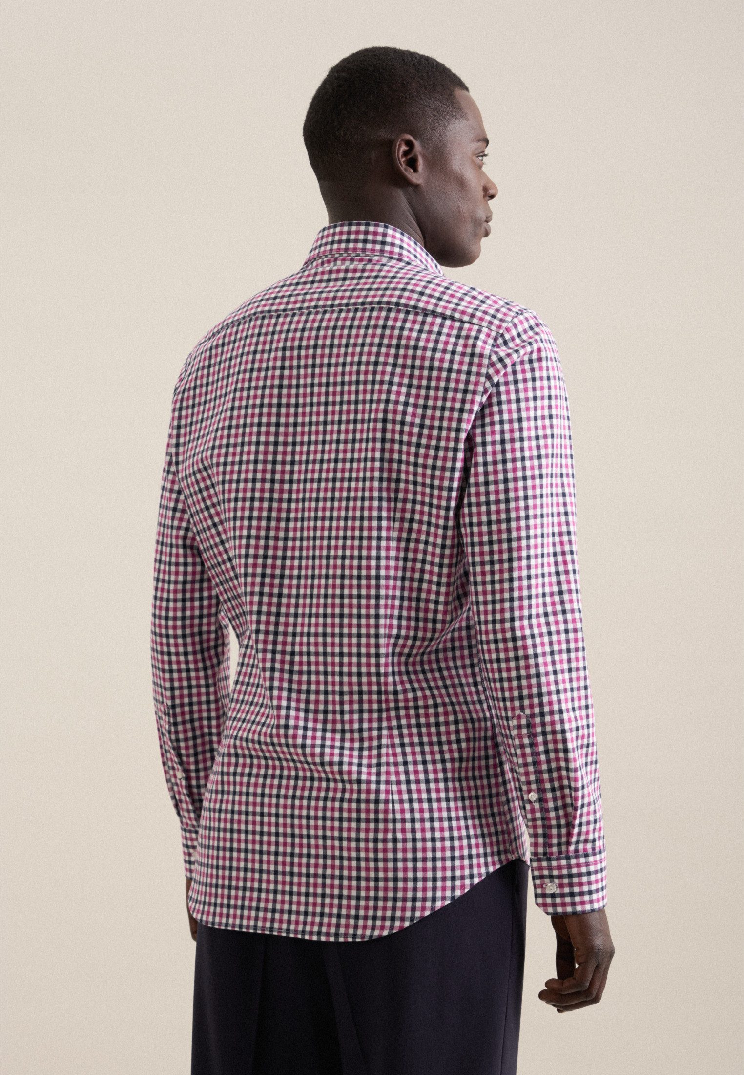 seidensticker Flanellhemd "Slim", Slim Langarm Button-Down-Kragen Karo günstig online kaufen