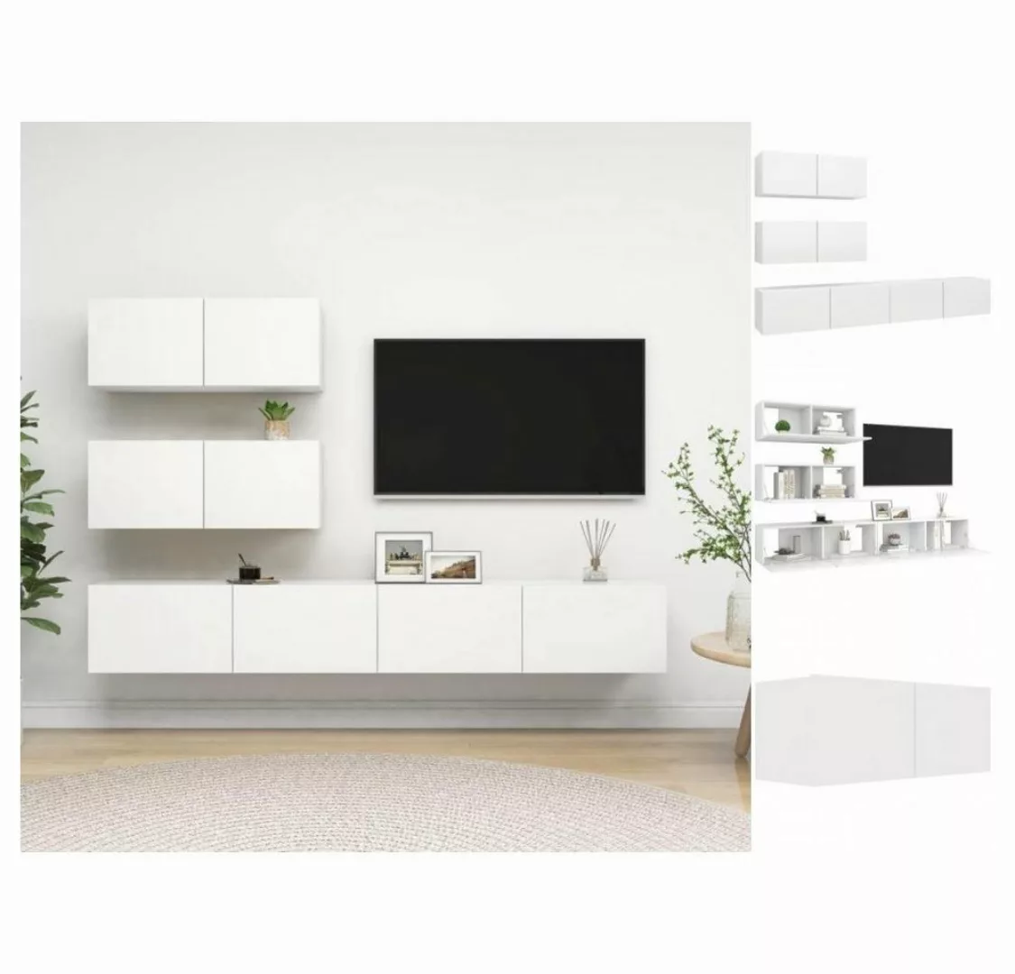 vidaXL TV-Schrank 4-tlg TV-Schrank-Set Weiß Spanplatte günstig online kaufen