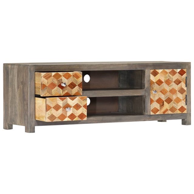 vidaXL TV-Schrank TV-Schrank Grau 120 x 30 x 40 cm Massivholz Mango Lowboar günstig online kaufen