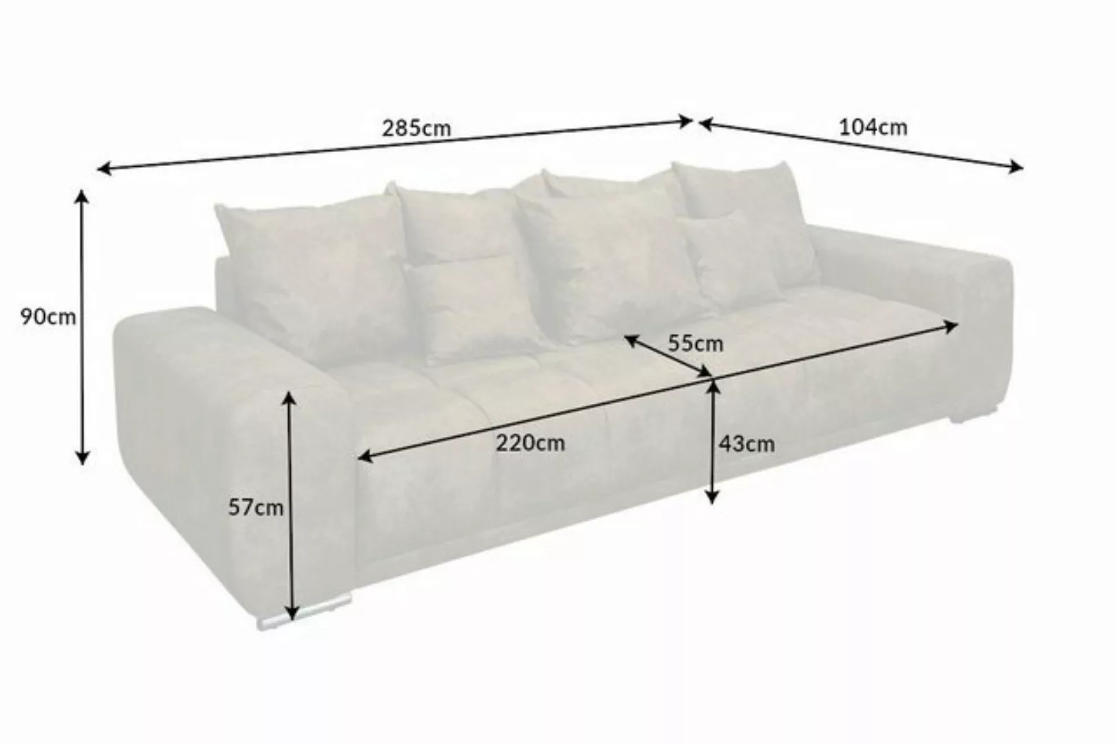 riess-ambiente Big-Sofa ELEGANCIA 285cm taupe, Einzelartikel 1 Teile, XXL C günstig online kaufen