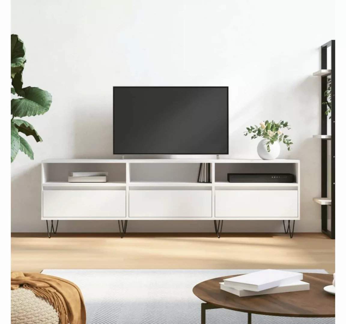 furnicato TV-Schrank Weiß 150x30x44,5 cm Holzwerkstoff günstig online kaufen