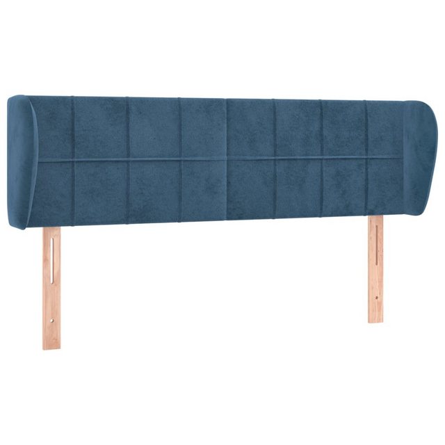 vidaXL Bett, Kopfteil mit Ohren Dunkelblau 147x23x78/88 cm Samt günstig online kaufen