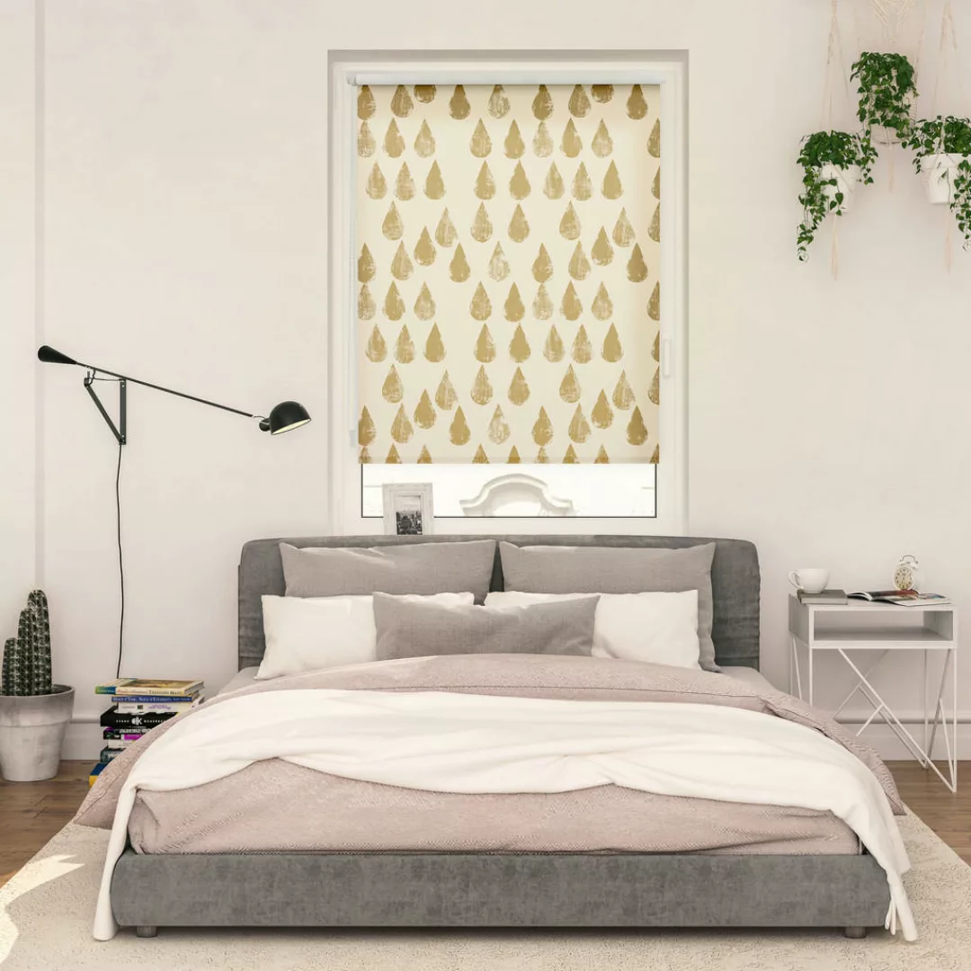 Verdunkelungsrollo Golden Drops gold B/L: ca. 120x150 cm günstig online kaufen