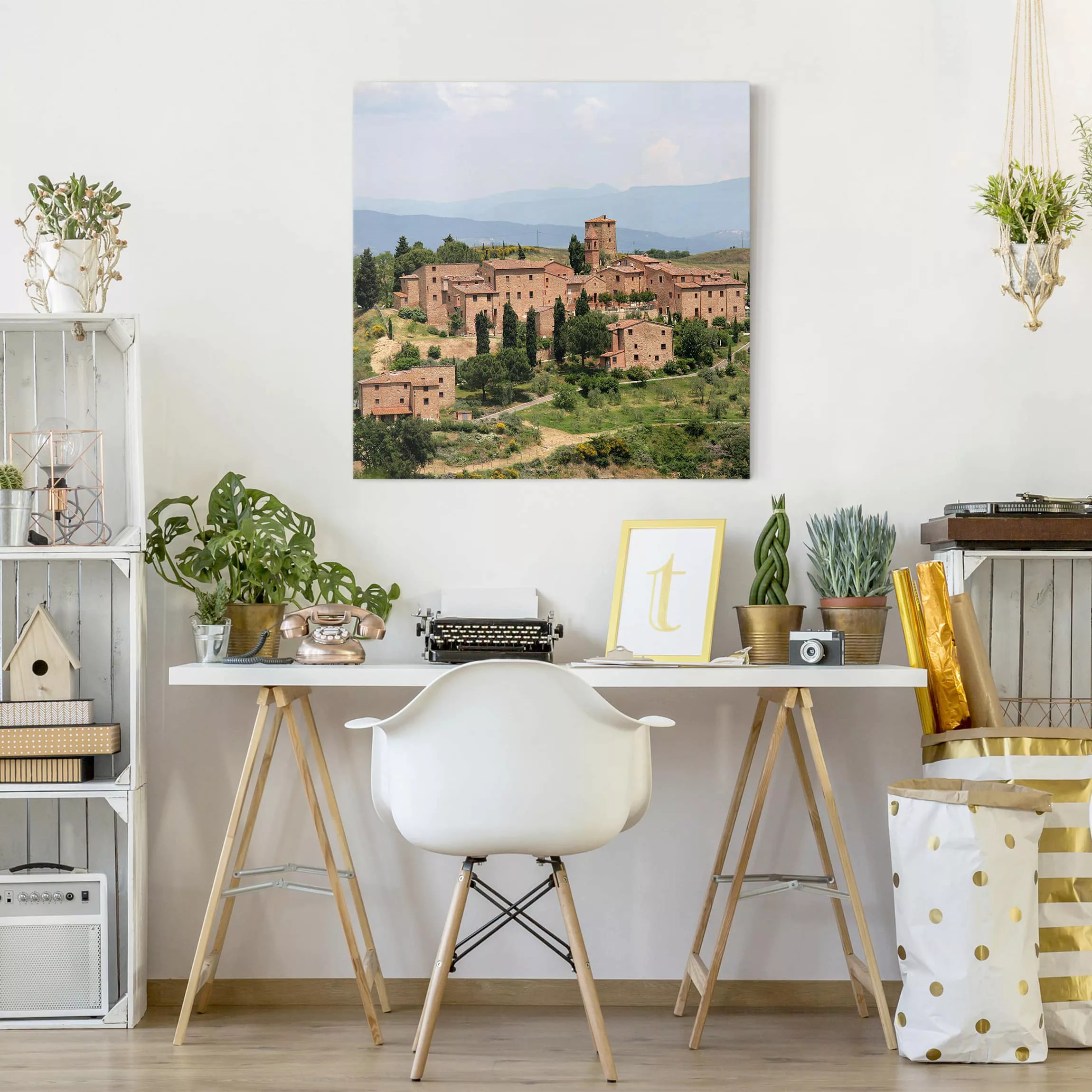 Leinwandbild Architektur & Skyline - Quadrat Charming Tuscany günstig online kaufen