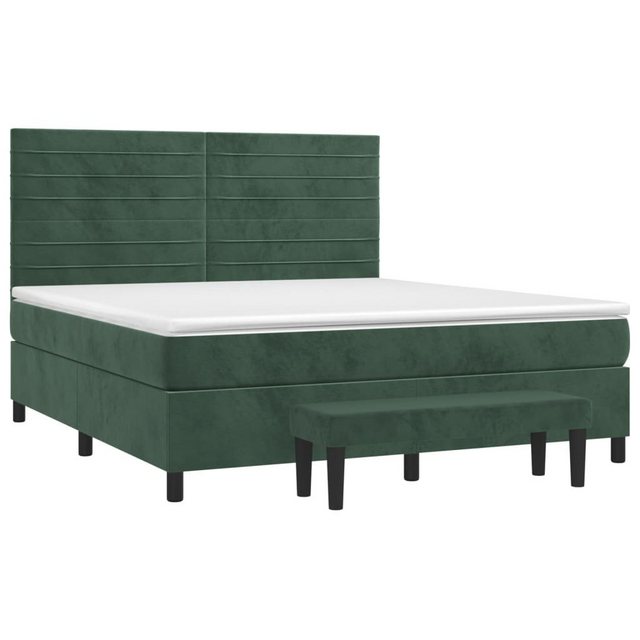 vidaXL Bett Boxspringbett mit Matratze Dunkelgrün 180x200 cm Samt günstig online kaufen