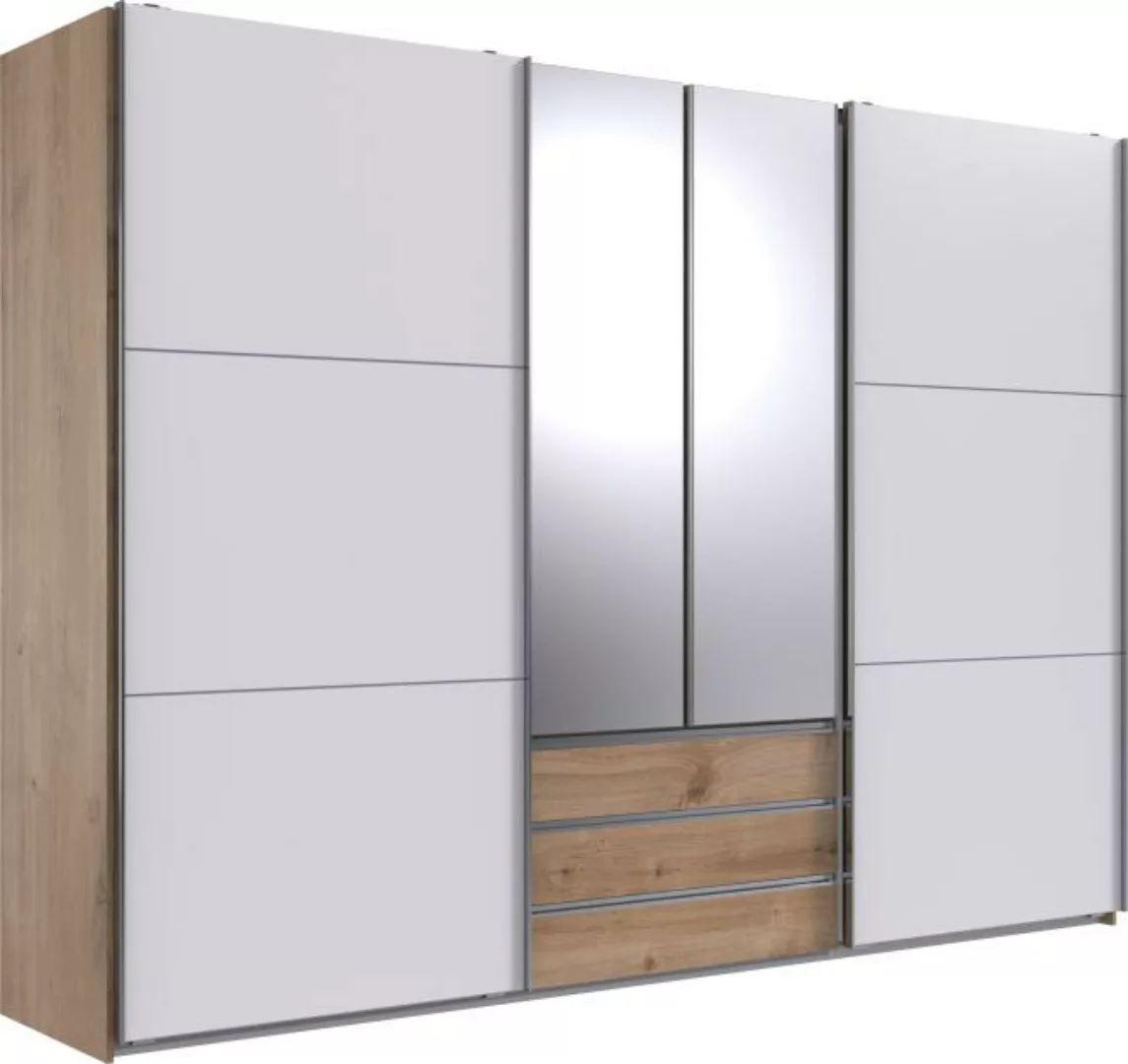 Kleiderschrank 4trg mit 2 Spiegel MAGIC von FRESHTOGO Braun günstig online kaufen