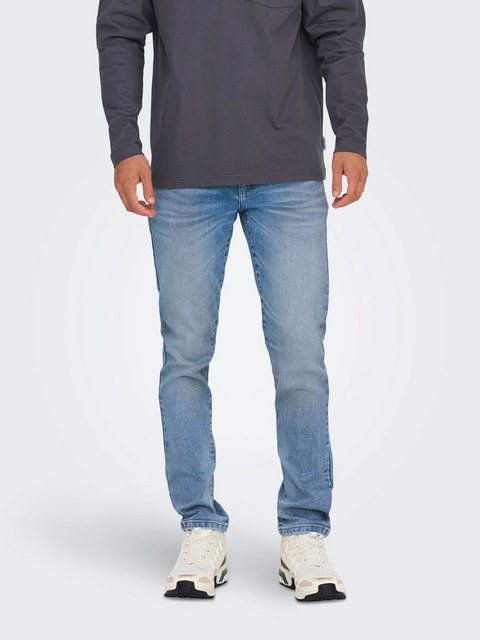 ONLY & SONS Slim-fit-Jeans Herren Slim Fit Jeans helle Waschung niedrige Ta günstig online kaufen