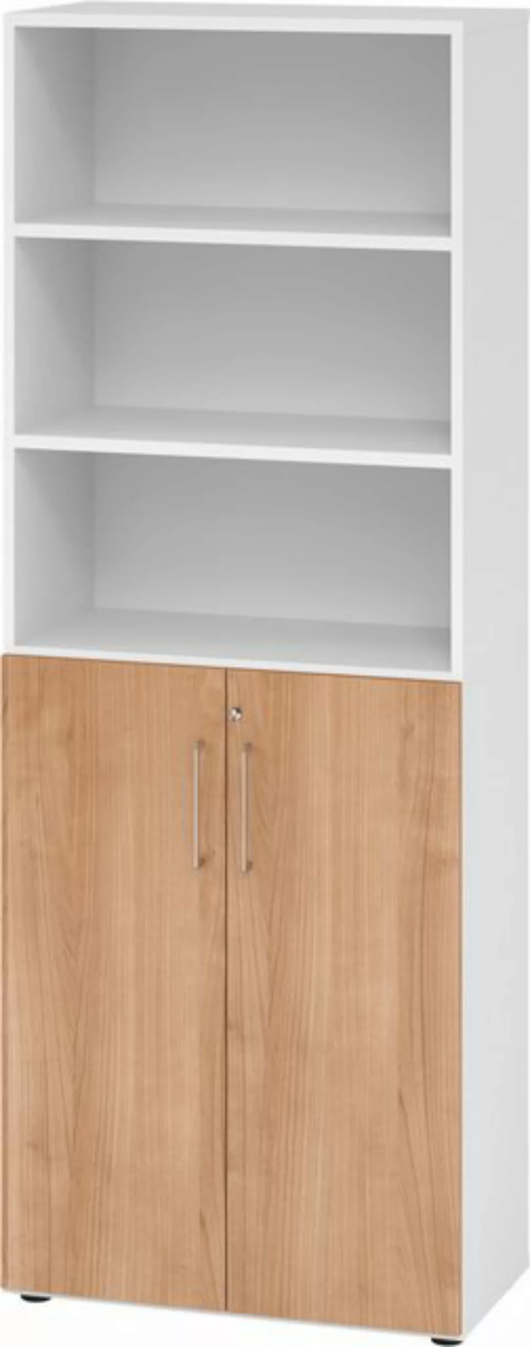 bümö Aktenschrank smart Kombischrank - 3 plus 3 Ordnerhöhen Dekor: Weiß/Nus günstig online kaufen