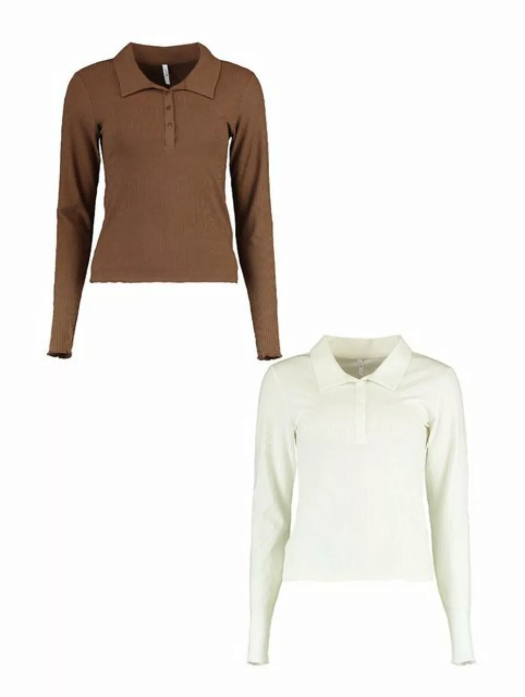 HaILY’S Blusenshirt Shirt 2er-Set lässiges Langarm Poloshirt (2-tlg) 7034 i günstig online kaufen