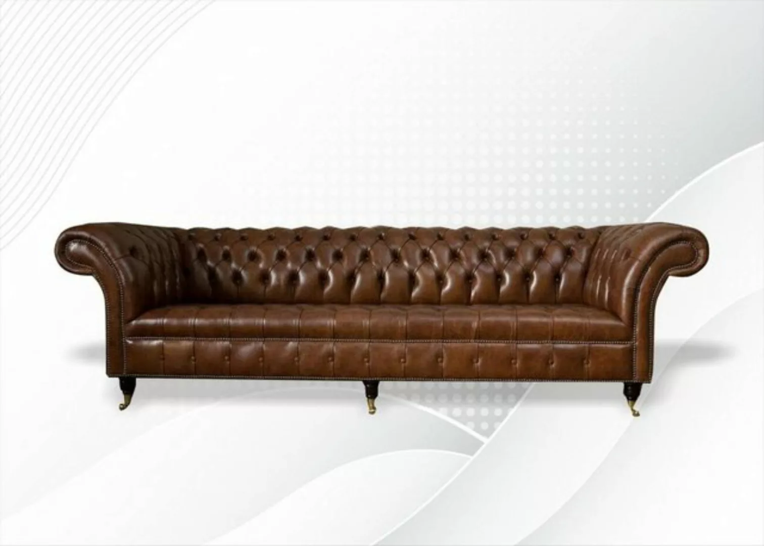 JVmoebel 4-Sitzer Chesterfield 4 Sitzer Design Leder Sofa xxl 100% Leder So günstig online kaufen