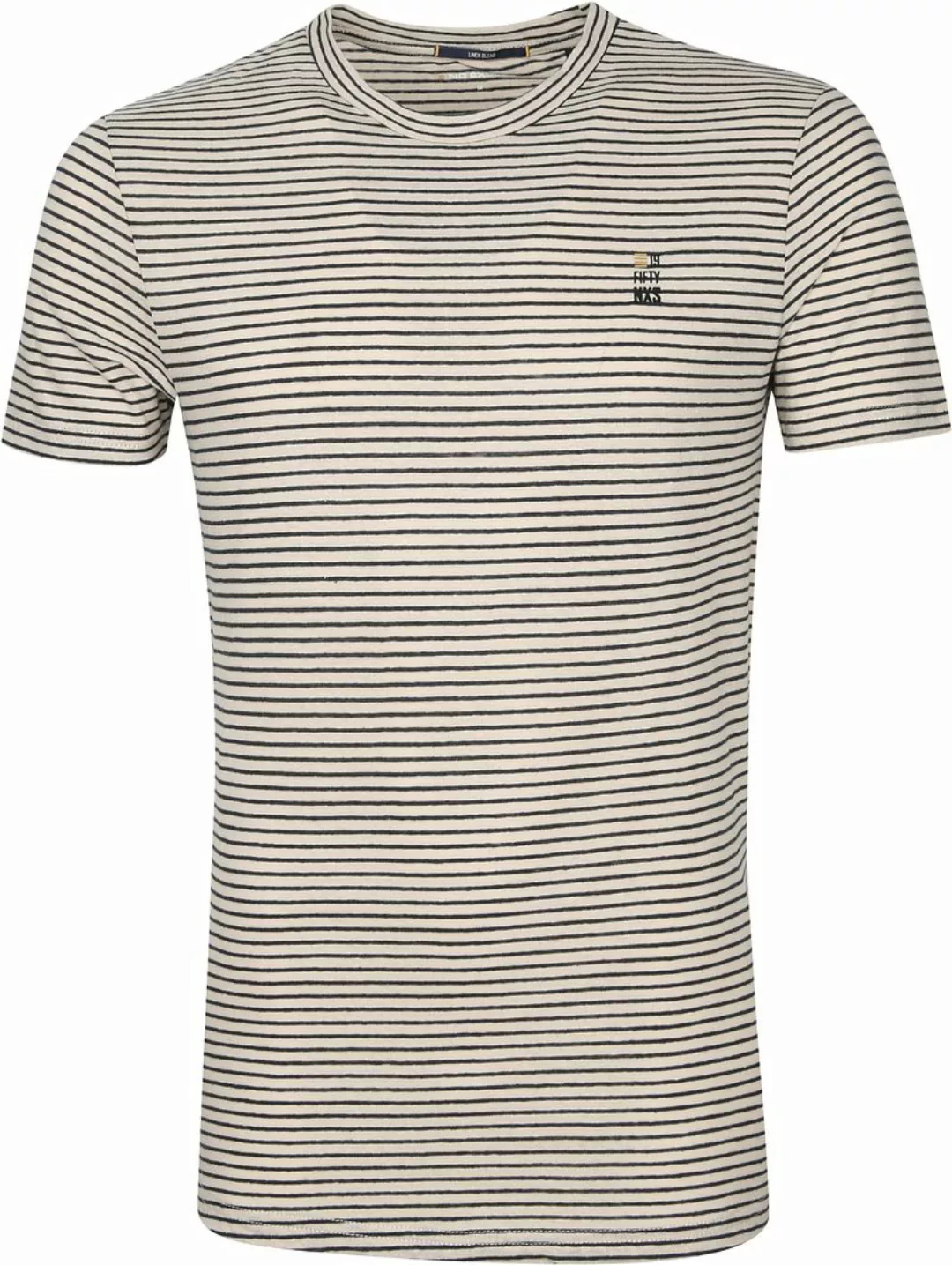 No Excess T Shirt Streifen Yarn Dye Beige - Größe XXL günstig online kaufen