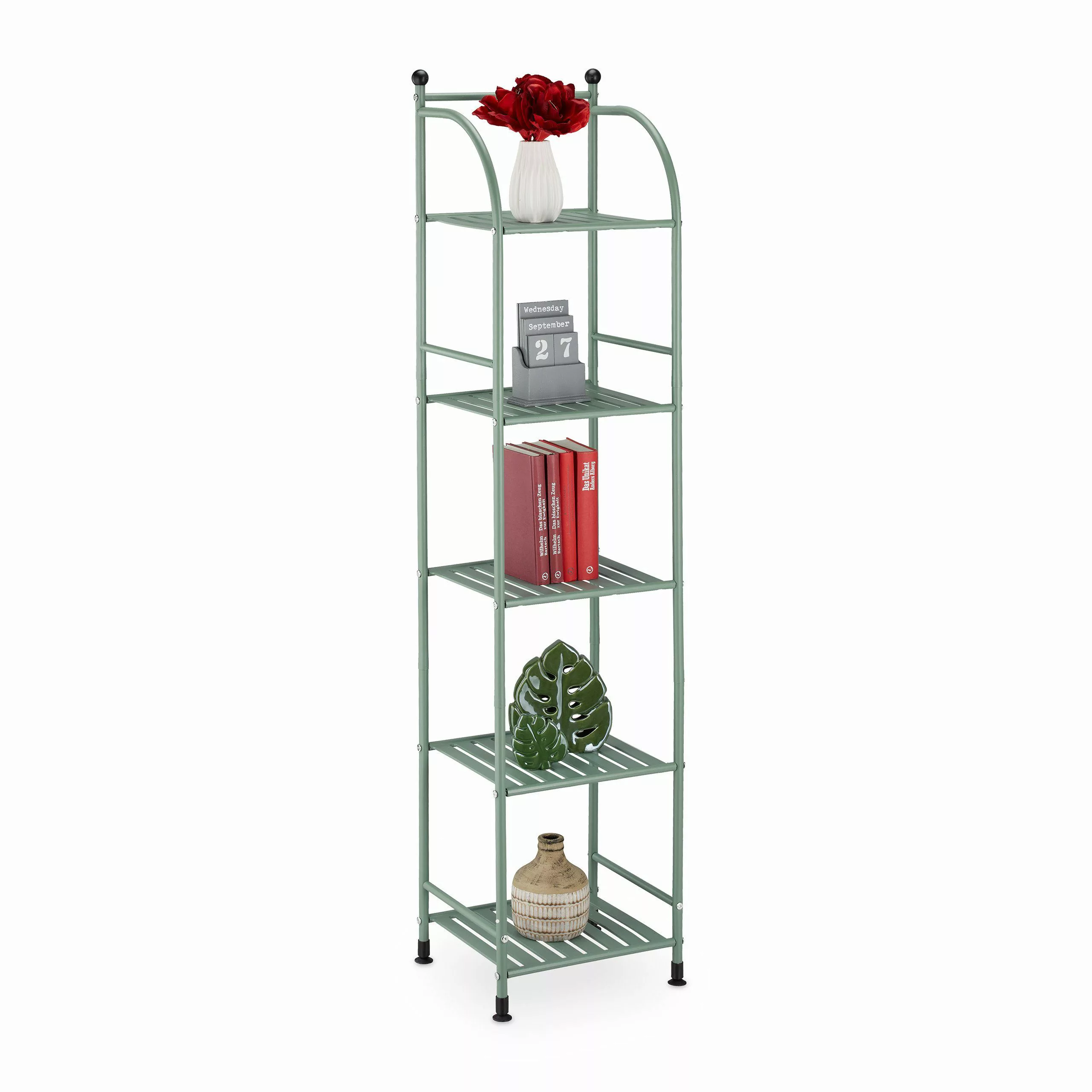 relaxdays Standregal Schmales Standregal mit 5 günstig online kaufen