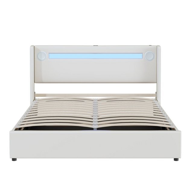 Gotagee Polsterbett Einzelbett Jugendbett Doppelbett PU Leder LED Lichtleis günstig online kaufen