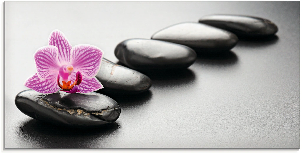 Artland Glasbild "Spa-Konzept mit Zen Steinen und Orchidee", Zen, (1 St.), günstig online kaufen