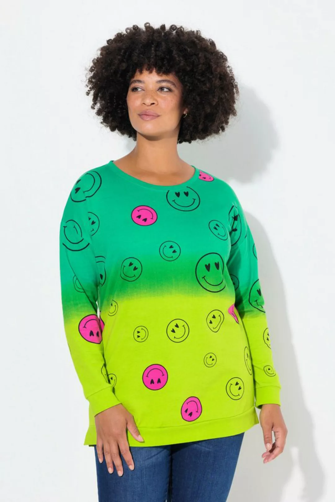 Angel of Style Sweatshirt Sweatshirt oversized Farbverlauf Smiley Langarm günstig online kaufen