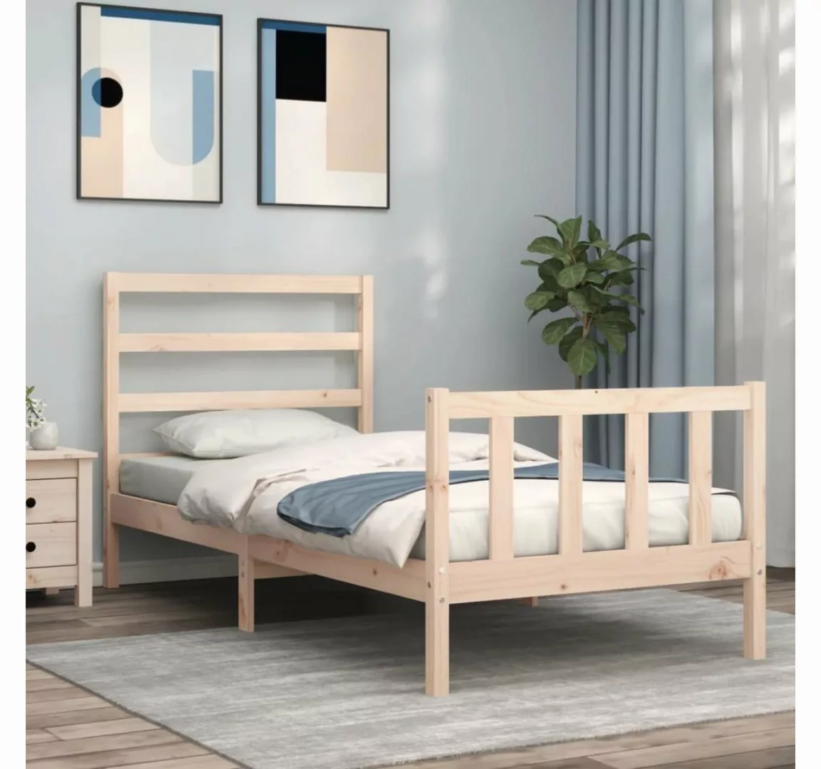 furnicato Bett Massivholzbett mit Kopfteil 90x190 cm günstig online kaufen